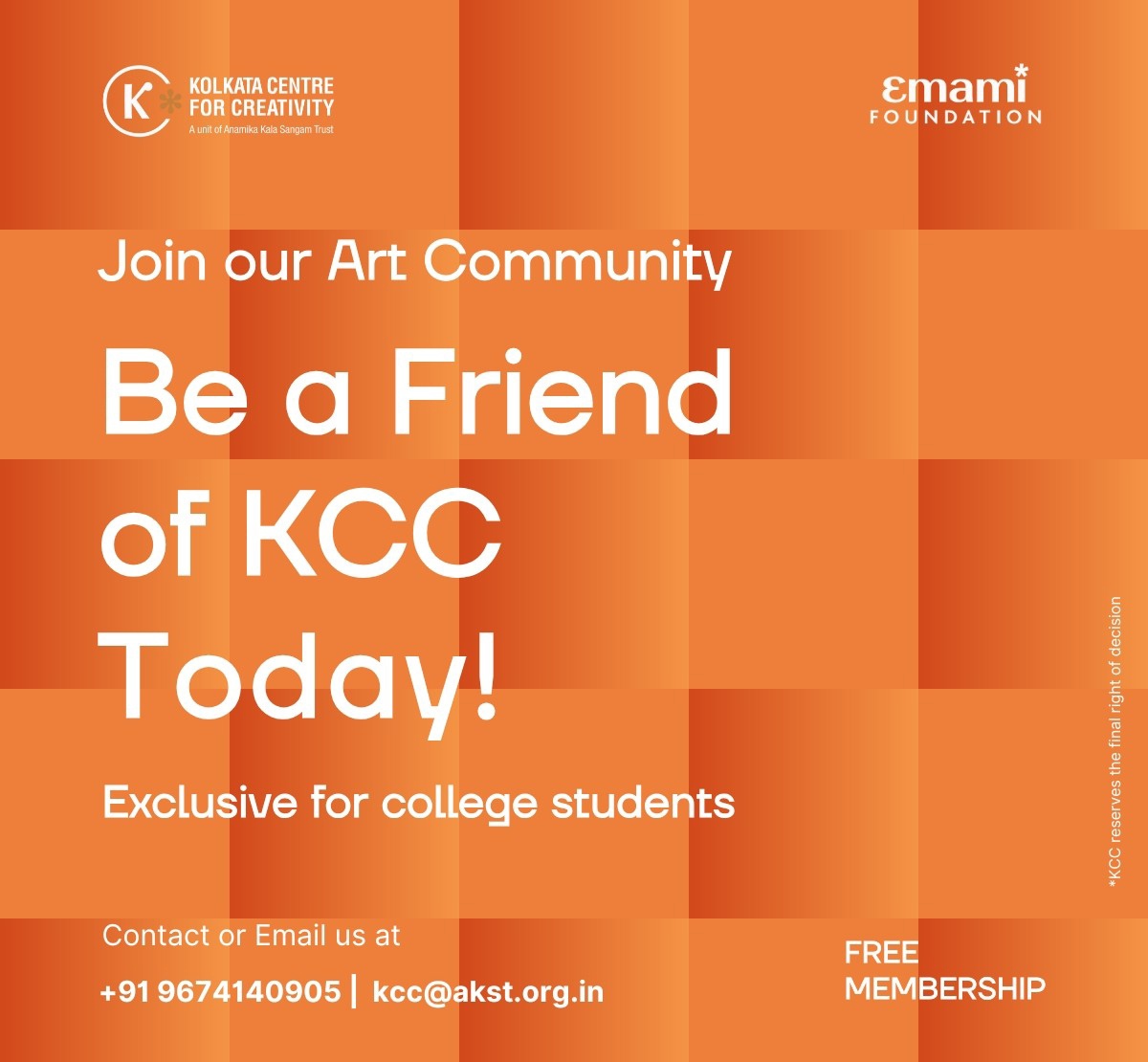 Join our Art Community - Be a Friend of KCC Today